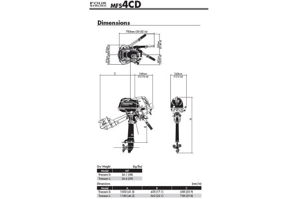 Tohatsu MFS 4 pk fourstroke | Buitenboordmotor