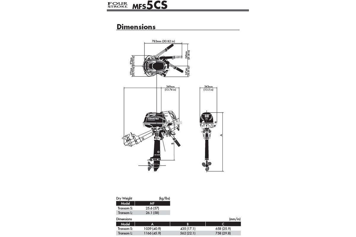 Tohatsu MFS 5 pk fourstroke | Buitenboordmotor